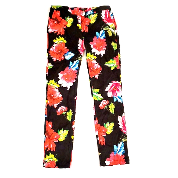 Xoxo size00 black floral fall/spring trousers - Picture 1 of 1